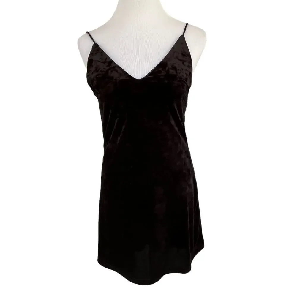 Kendall & Kylie Black Velvet Mini Dress XS